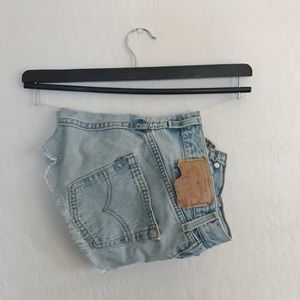 levis distressed high waisted shorts